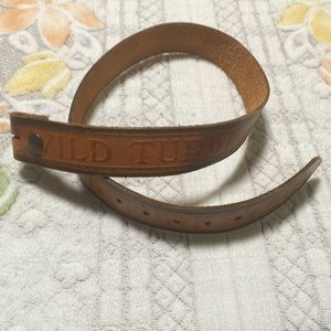 Vintage Wild Turkey Tooled Leather Belt Sz 30